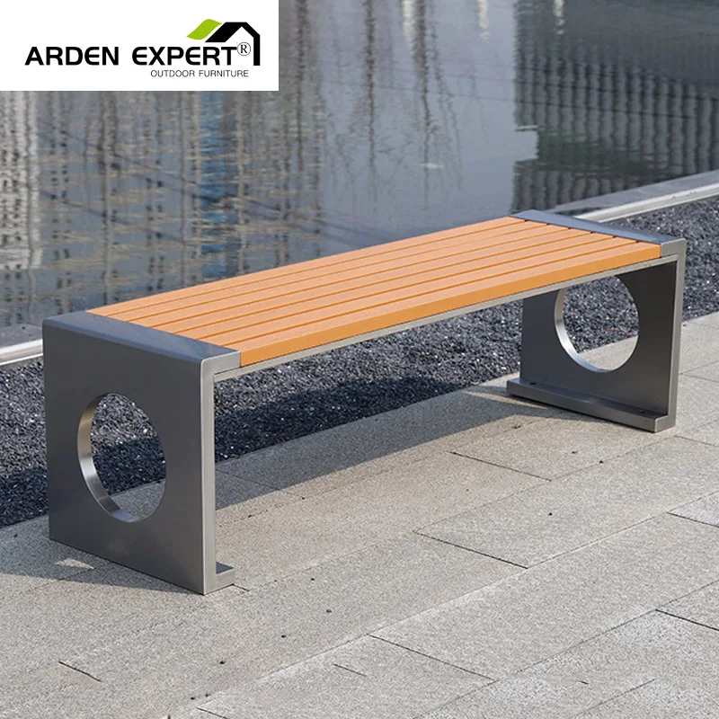 Park Long  Benches Outside Modern Visitor Chairs Garden Outdoor Waiting Room Bench