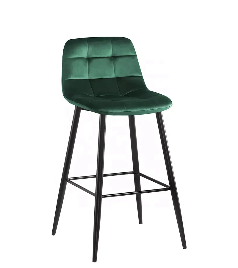 Chinese furniture import hight stool modern green velvet bar chair