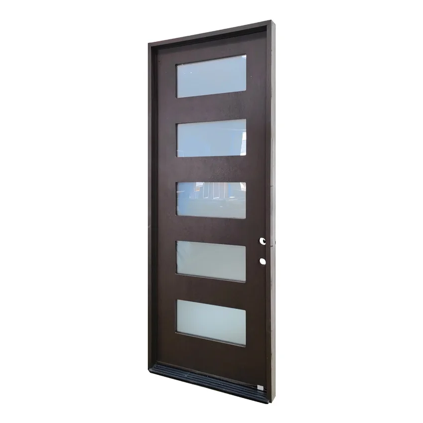 36 дюймов. X 80 Пепел правая рука Inswing 5 Lite Mistlite декоративное стекло витражи красного дерева преднавесная входная дверь