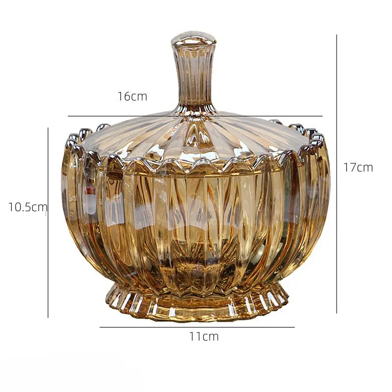 Factory wholesale Crystal Candle Jar with Crystal Lid Decorative Candy Jar Cheap Sugar Bowl Gift Woman