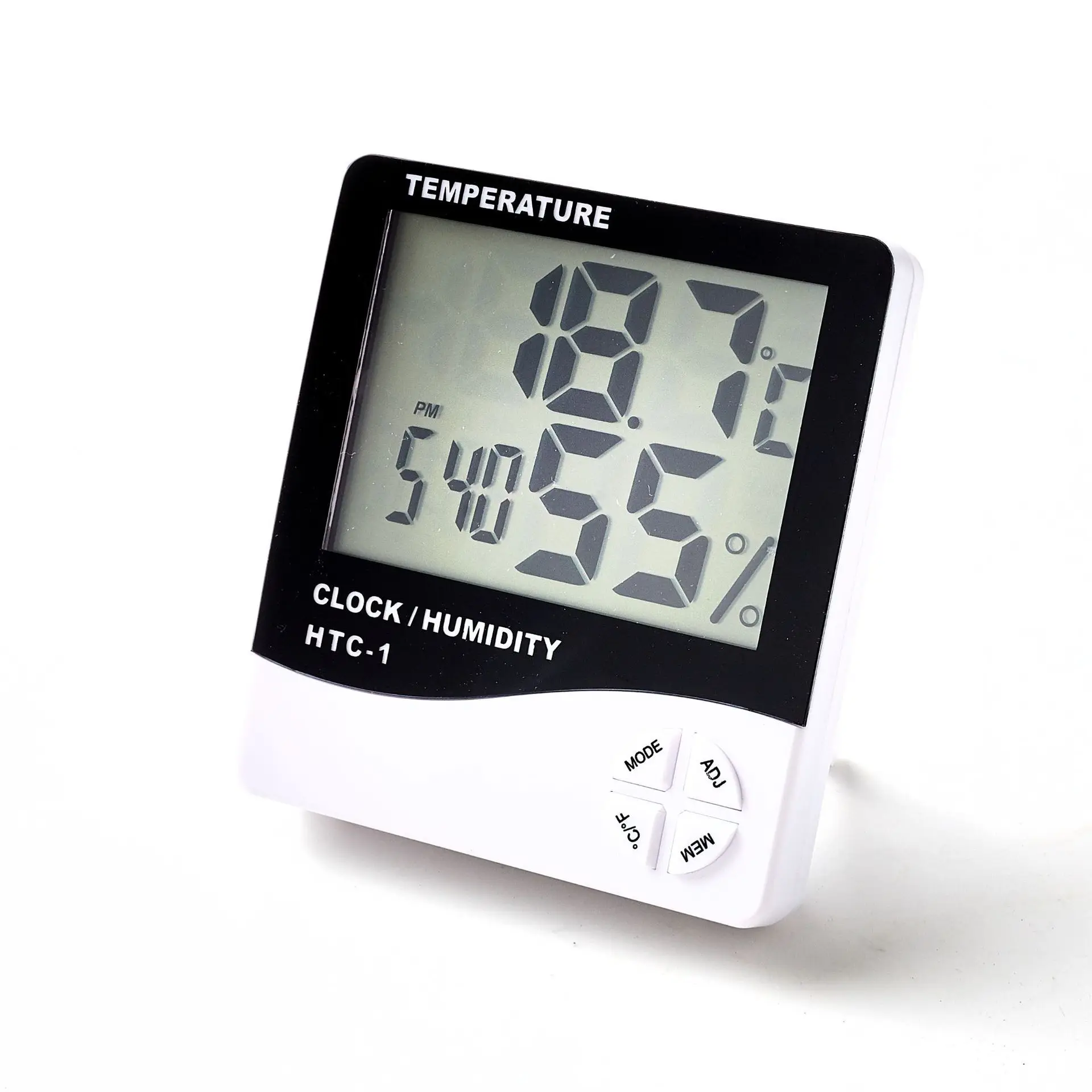 HTC-1 HTC-2 Indoor Room LCD Electronic Temperature Humidity Meter Digital Thermometer Hygrometer Weather Station Alarm Clock
