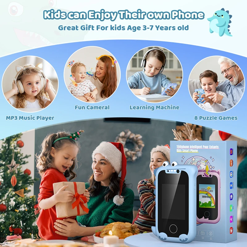 KP06 динозавр 2 4 дюймов IPS HD экран смартфон детский игрушка мобильный телефон для обучения детей