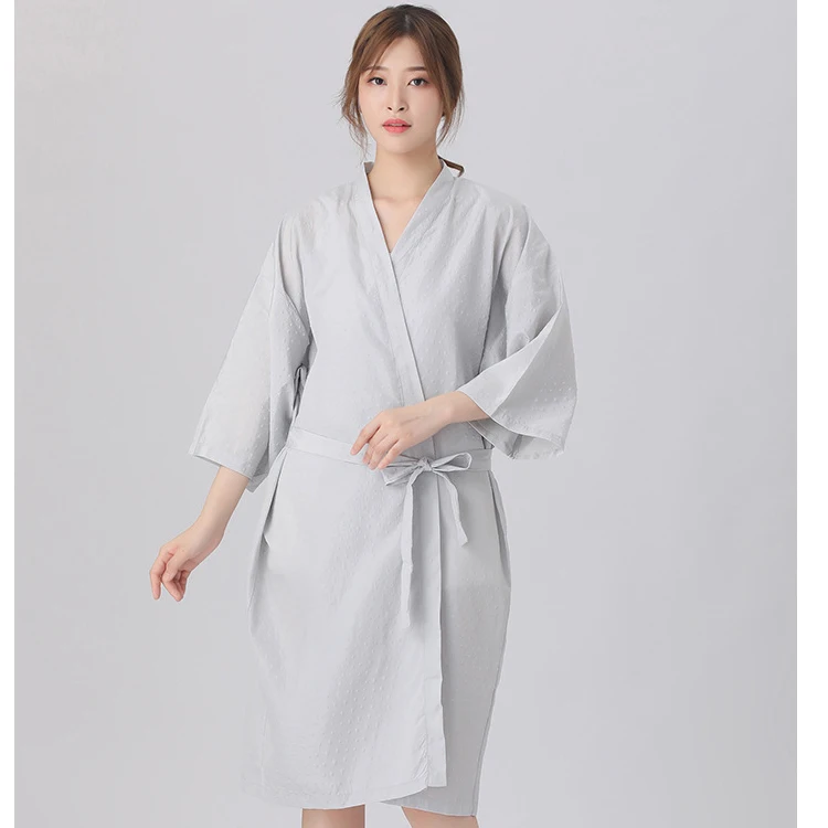 Wholesale Spa Massage Client Gown Long Salon Kimono Client Lounge Robe Smock Hair Uniform Salon