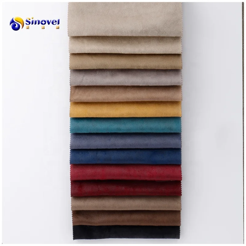 100% polyester faux leather Weft suede upholstery fabric for