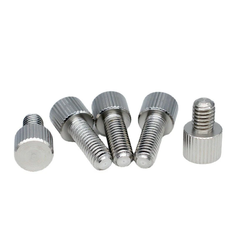 The 304 Stainless Steel Round hand twist screw thumb screw Single vertical knurled screw M2-M6
