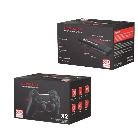 New X2 Plus Game Stick 4K Retro Video Game Console 2.4G Wireless Controller HD-Out 30000 Games For PSP/N64/PS1