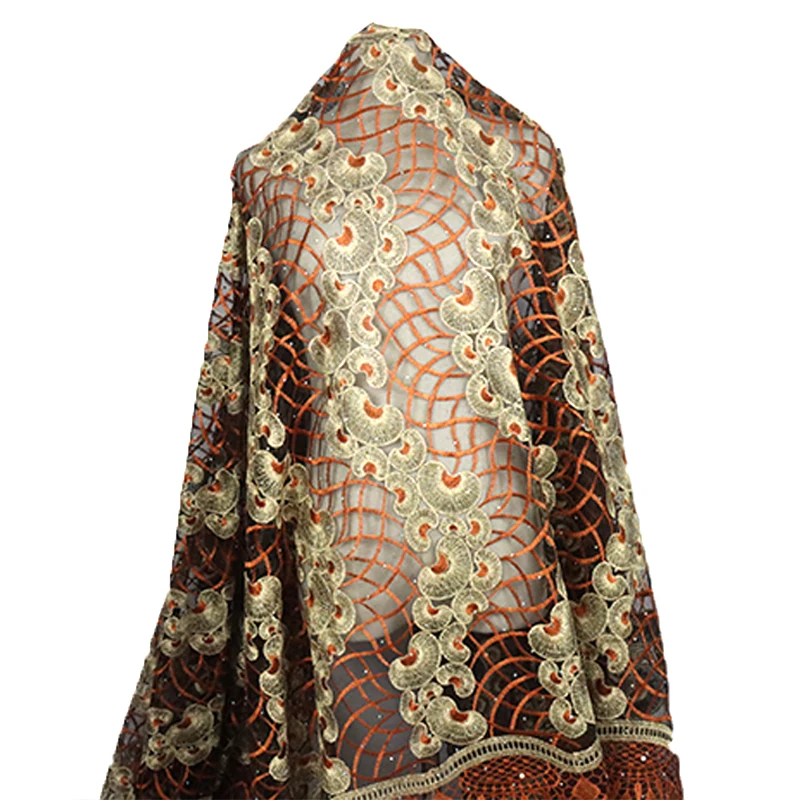 Африканская кружевная ткань с вышивкой, свадебное белое вышитое бисером фатиновое французское кружево с камнями