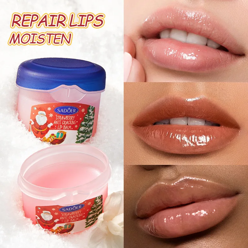 4 Pack Christmas Lip Balms Gift Set Moisturizing Repairing Smoothing Petroleum Jelly Lip Balm Moisturizer for Dry Cracked Lips