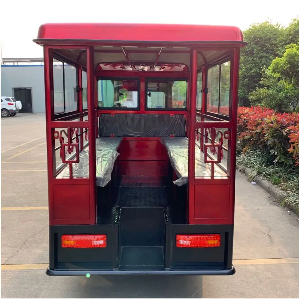2000W 60V outdoor sightseeing travel touring closed electric tricycle with seven passengers family shopping vehicle tour car