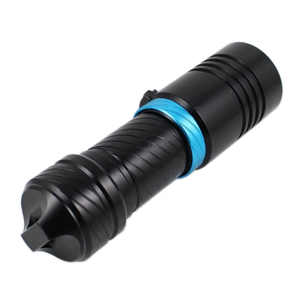 Hxj Professional Diving Flashlight DX1  T6 1500LM Rechargeable 26650 Distant Spotlight Scuba Flashlight with Strap