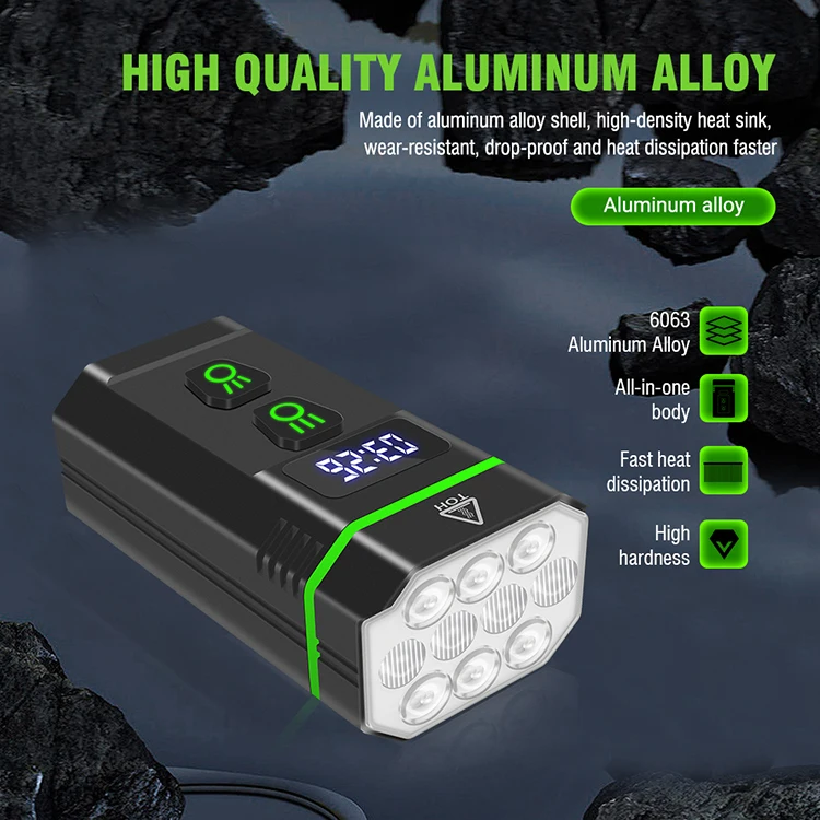 Boruit Smart Usb Rechargeable Waterproof Mountain Front Bicycle Lights For Bicycle Sale With LED Power Display