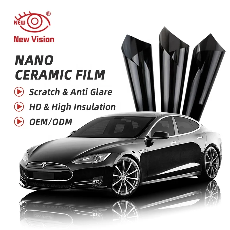 Car Window Tint Film PET Nano Ceramic Black 5 Years ISO 9000 95% 99% Auto Window UV Proof available