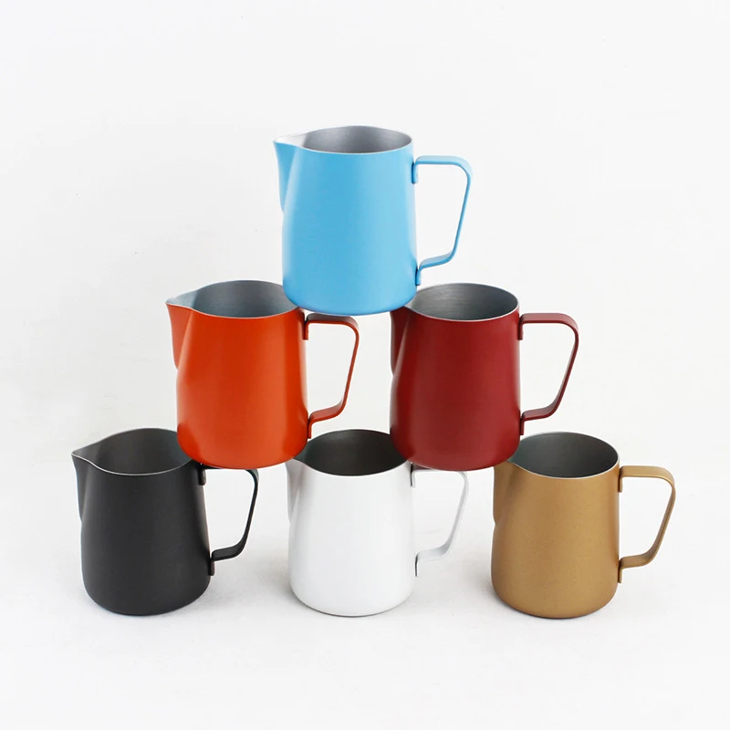 600ml Wholesale 304 Stainless Steel 1mm Thick Milk Frothing Jugs Eagle Mouth Milk Pitcher Latte Art Milk Jug