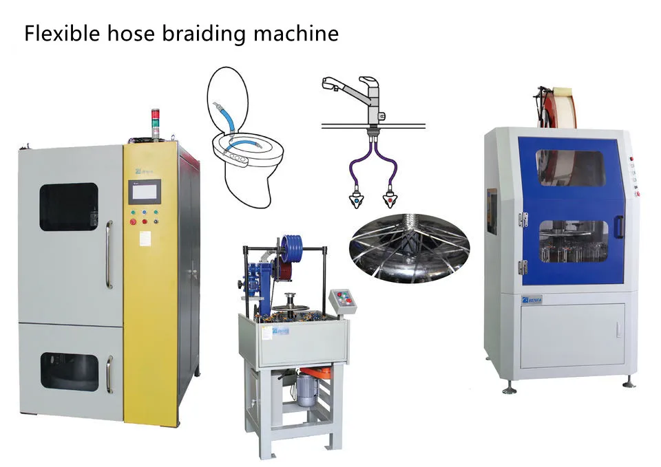 CE high speed 16 24 36 48 spindles vertical type flexible hose braiding machine for steel wire Polyester yarn