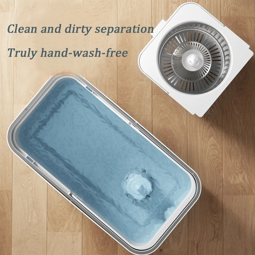 Modern Magic Handle Mop with Steel Pole round Rotation Spin Mop Head Wiper Dry Cleaning Mop and Bucket Set by Supplier