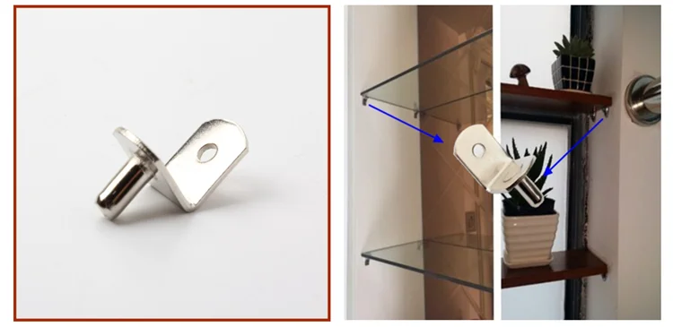 
L-Shaped Support Furniture Cabinet Closet Shelf Bracket Pegs with Hole Bracket Style Cabinet Shelf Support Pegs 10PACK 