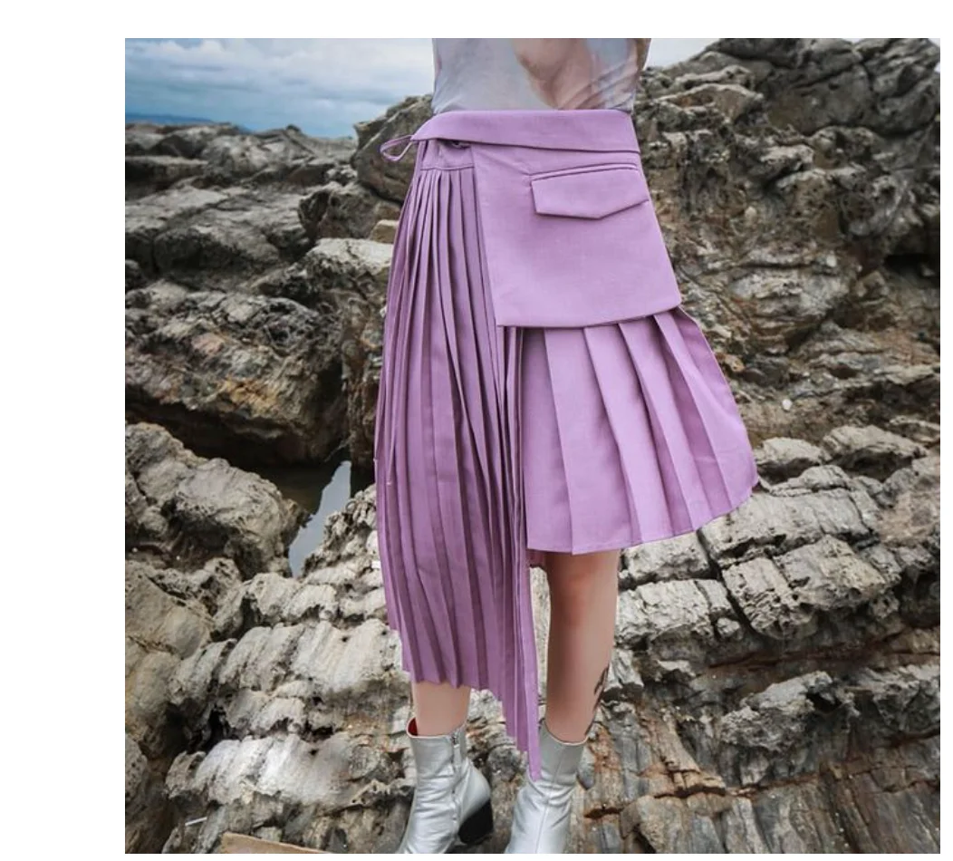 2021 China Dress Expansion Skirt Sashes Design Drape High Wasit Style Long Women Casual