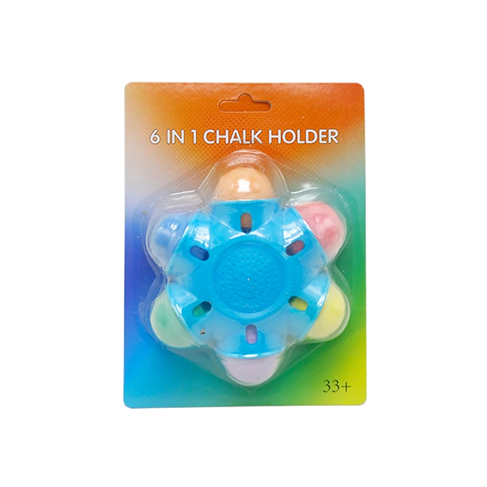 Elsas non toxic and dustless 6 in 1 chalk holder novelty shaped sidewalk chalk for children