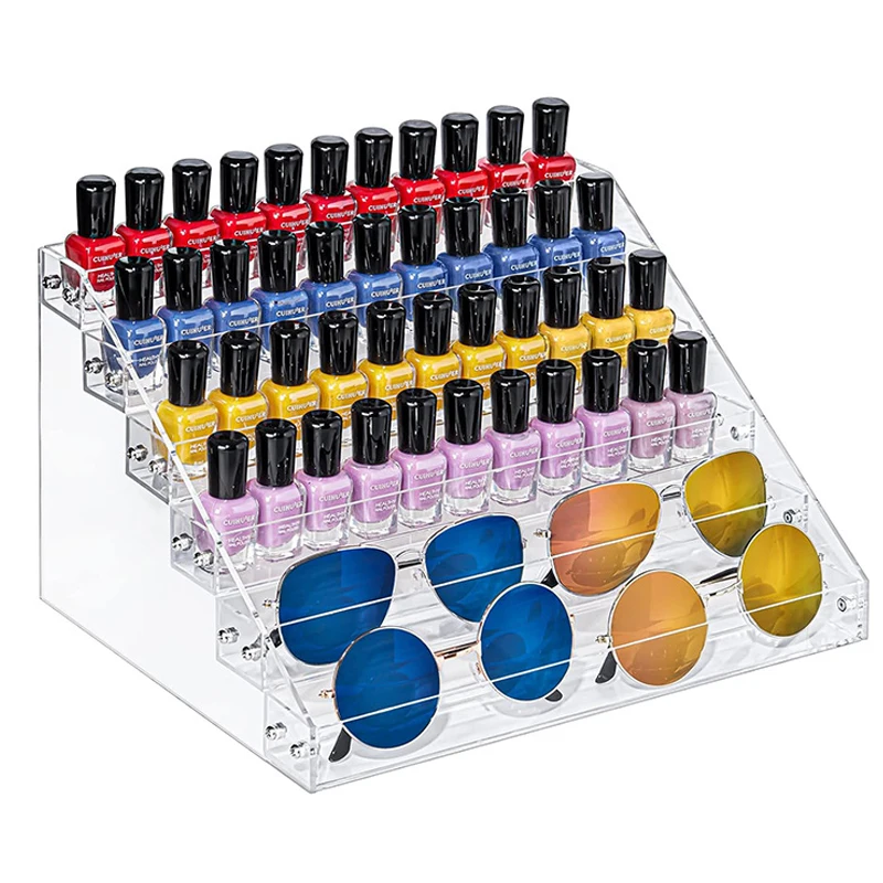 Acrylic Nail Polish Display Rack Thicken Multi-Layer Plastic Transparent Sunglasses Storage Stand Nail Salon Display Rack