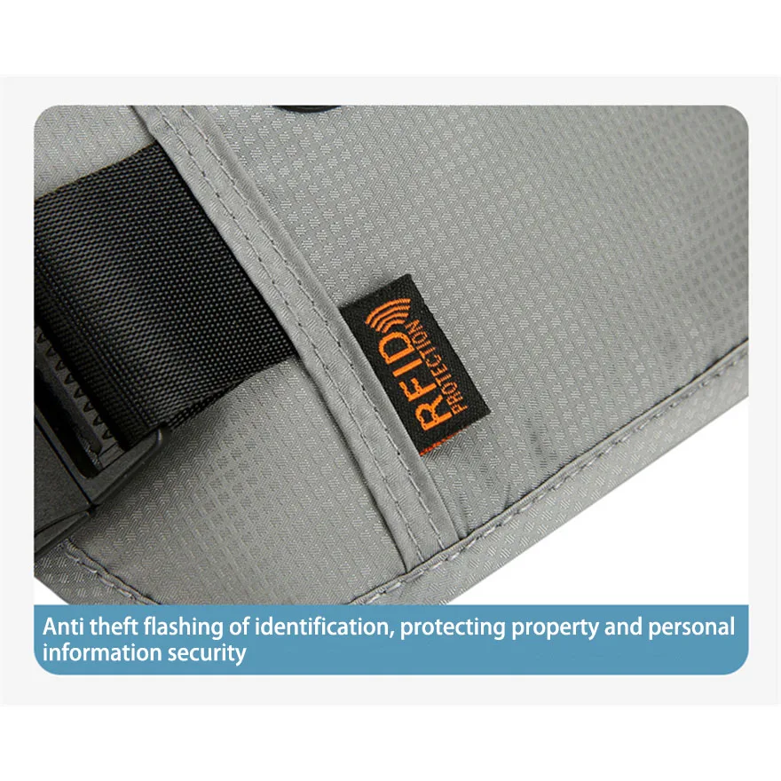 Unisex RFID Blocking Slim Wallet Pouch Travel Money Waist Belt Fanny Pack with Phone and Passport Holder for Men and Women