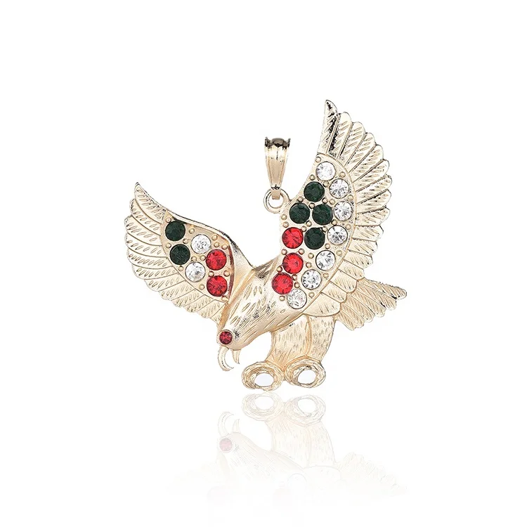 Shining jewel Golden Eagle Pendant Fashion Owl Women Men Hiphop  Jewelry Pendant