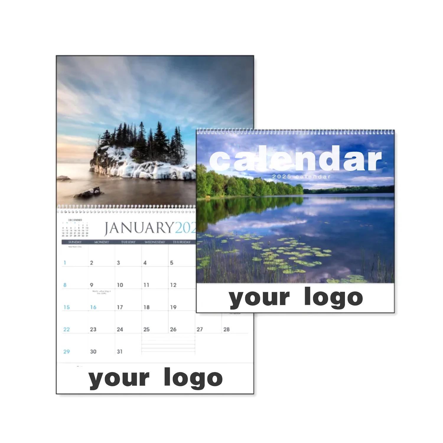 Top Fashion 2025 Customized office calendar Wall Calendar with 12 months Beautiful Flip