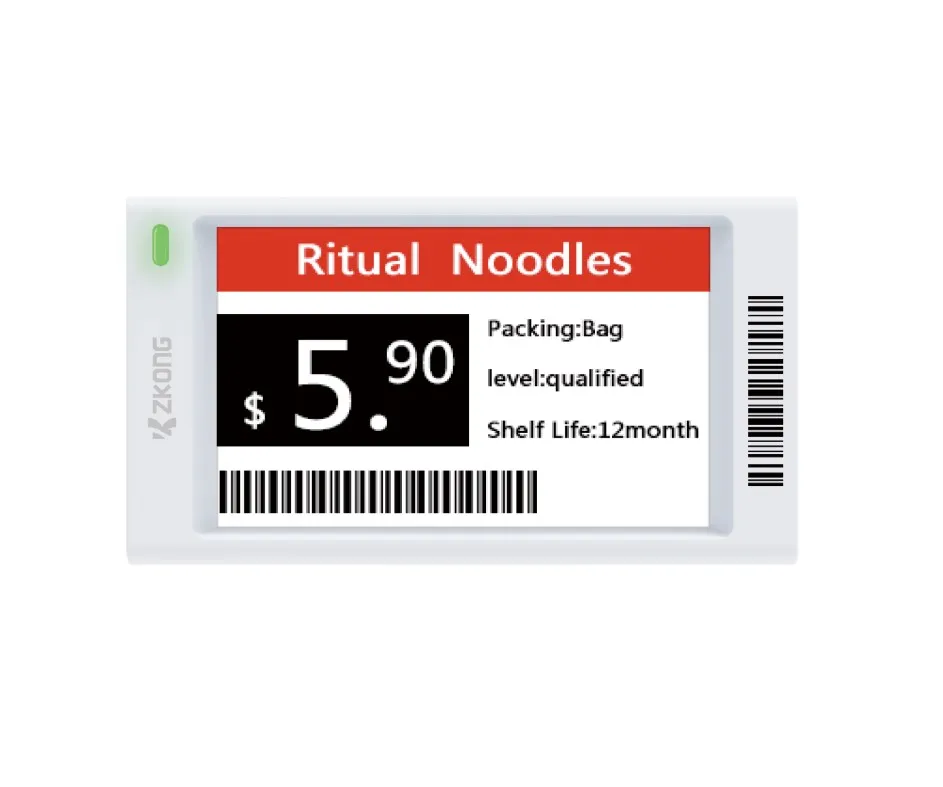 Zkong Smart Electronic Tag Wireless E-ink Epaper 3.7 Inch Digital Price Display for Supermarket