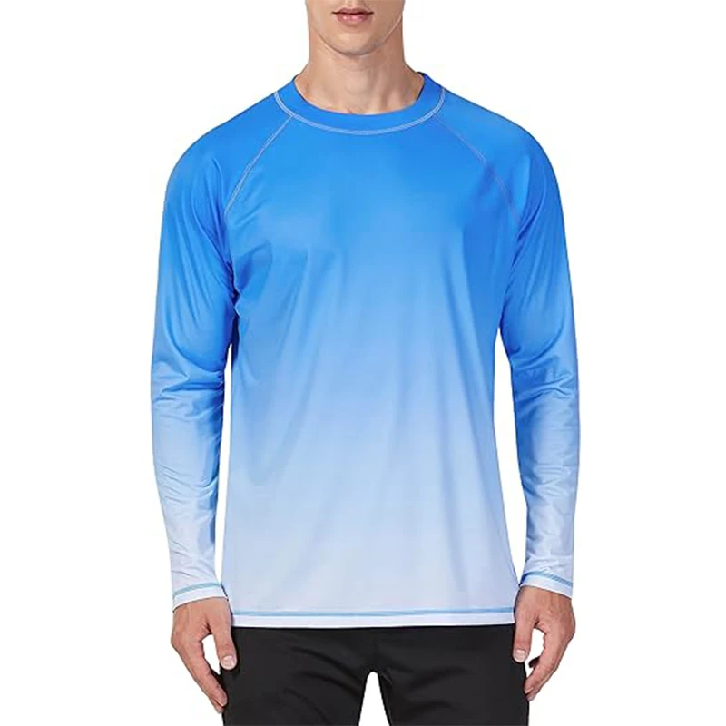 Digital printing long sleeve men swimwear beachwear Provision of customized services rash guard for men