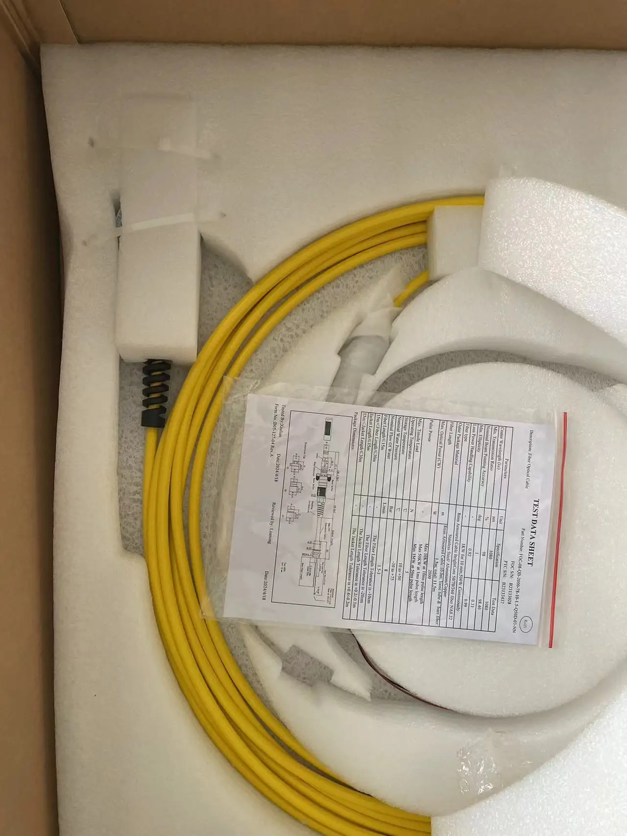 Original Raycus 50um covering 360/400um Optical Fiber Cable High Quality QBH Laser Fiber Cable