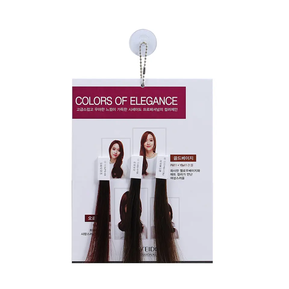 Best Selling Professional OEM Cosmetics Hair Dye Shade Swatch Book Hair Color Chart for Salon