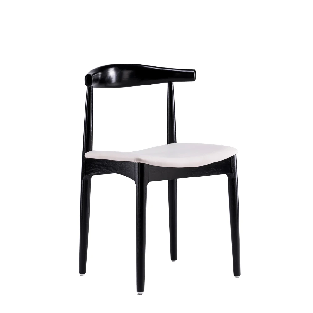 
mid century modern ox horn dining chair vintage leather chair for restaurant 