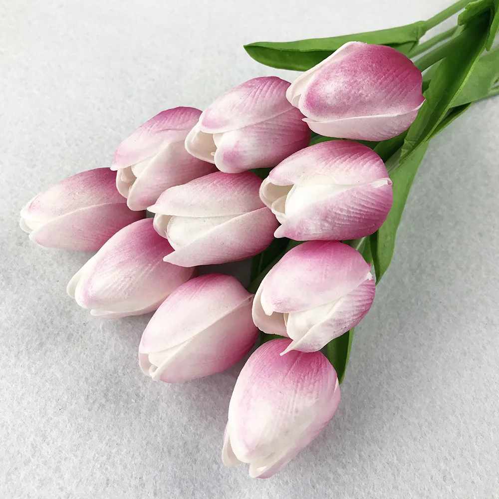 PU Tulip Silk Flower Artificial Single Stem Real Touch
