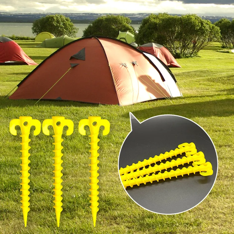 Outdoor plastic camping ground sand tent pegs screw
