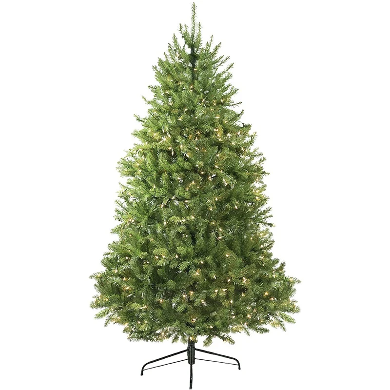 Customizable height wholesale automatic metal stands Kerstboom artificial prelit christmas tree with LED lights