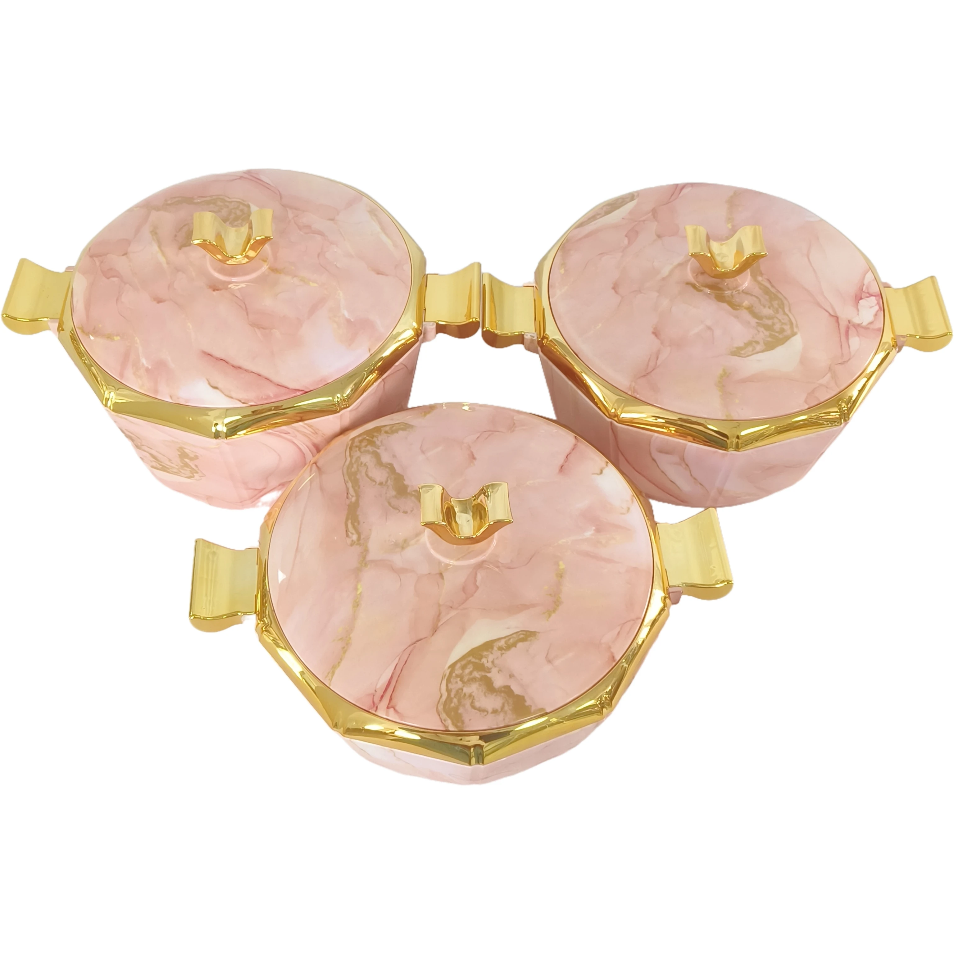 2024 Wholesale round Insulated Metal Food Container Set 2L+2.5L+3L Kitchen Africa Food Warmer Casserole