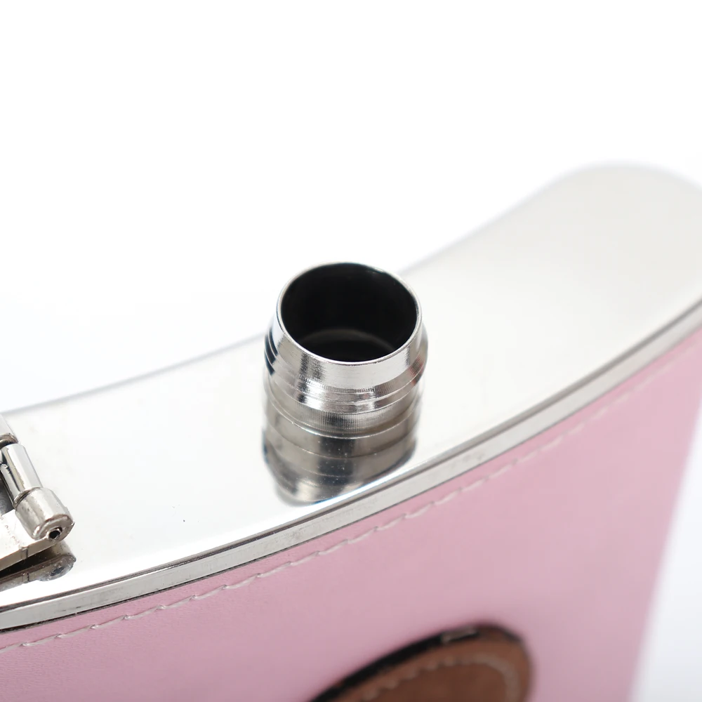 Gift Set Liquor Black Lather BPA-free 6oz 7oz 8oz Hip Flask Set Stainless Steel Hip Flasks