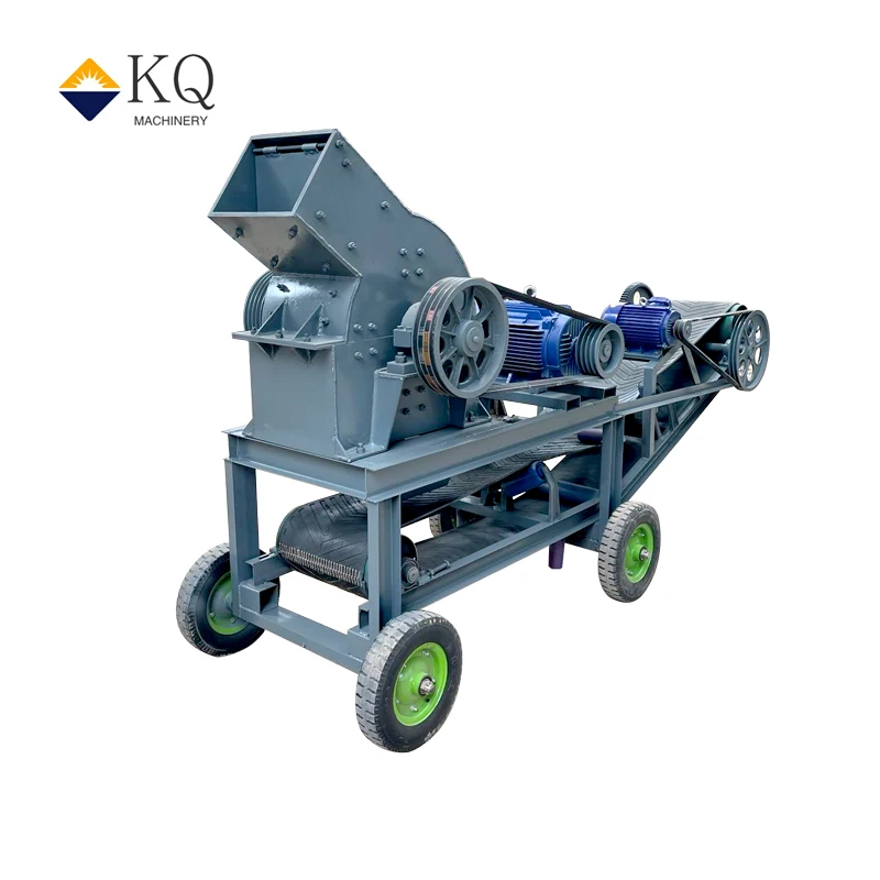 Building materials Stone sand making machine Concrete crusher Convenient mobile hammer crusher