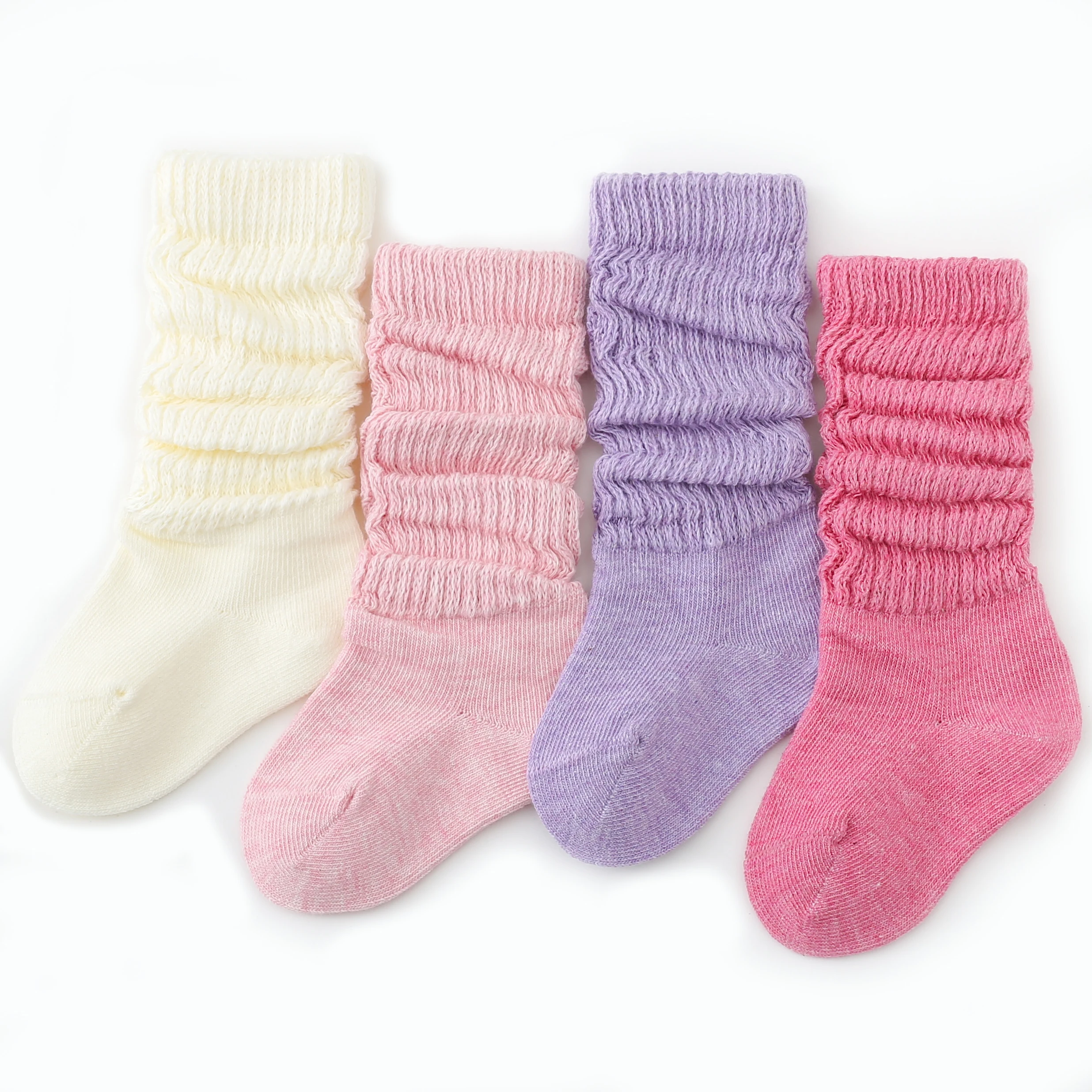 Bonypony 18colors 0-6year organic cotton baby socks gift wholesale premium scrunched style Toddler Baby slouch Socks