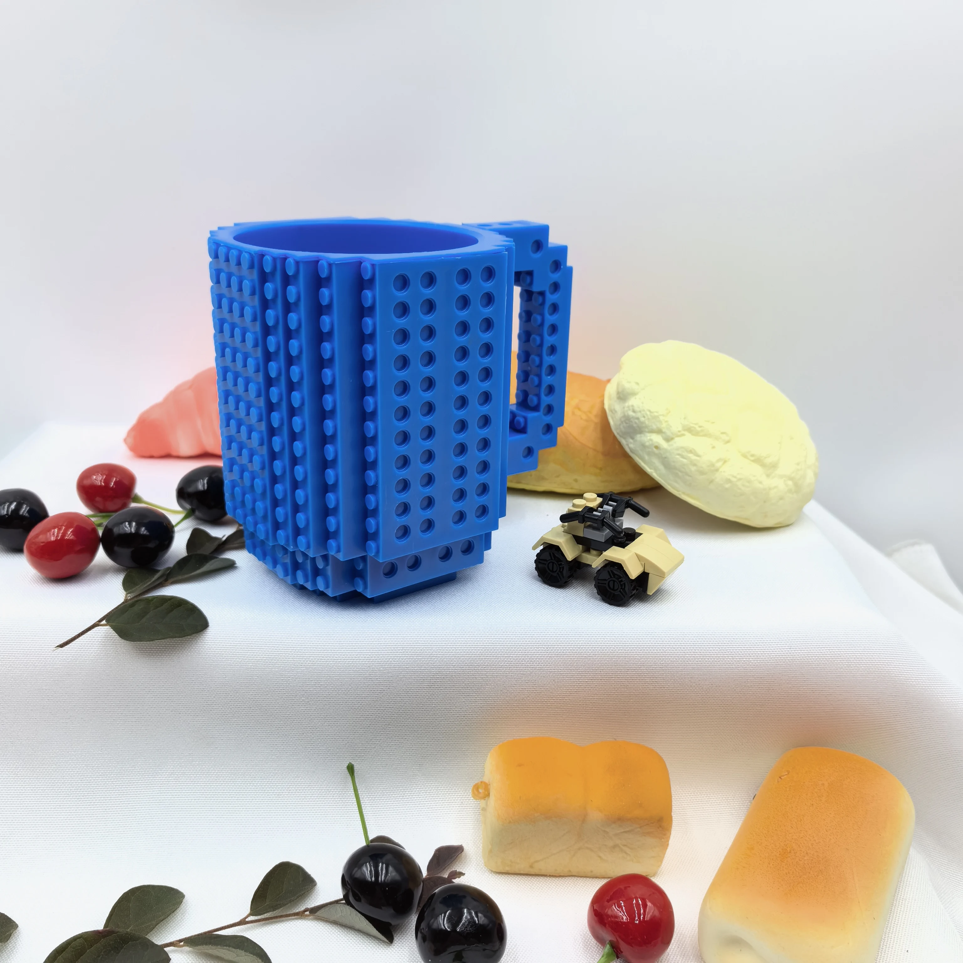 Build-on Brick Coffee Mug Funny DIY Novelty Cup with Building Blocks Creative for Kids Men Women Xmas Birthday