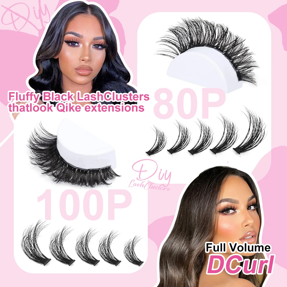 Custom 25mm Handmade Segment Lashes DIY Box Lash Cluster Kit Private Label Eyelash Clusters Tray for Makeup