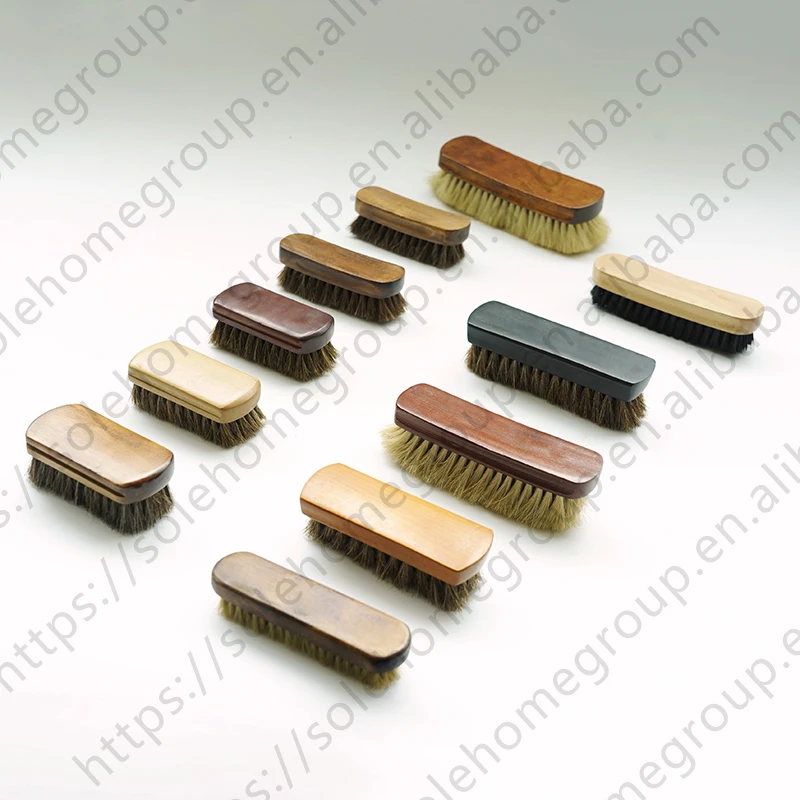 Luxury Horse Hair Shoe Shine Brush Set Large Size PP Material with Luxury Hand Design Long Pig Hair Cleaner for Suede Washing