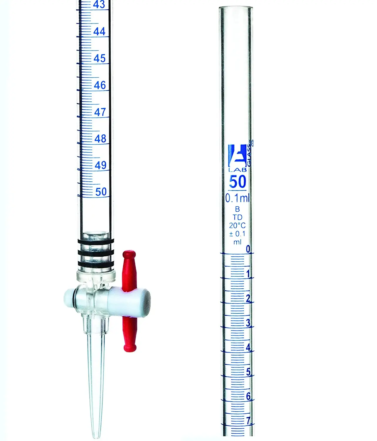 Лучшая цена, лабораторная буретка из боросиликатного стекла с ПТФЭ-ключом