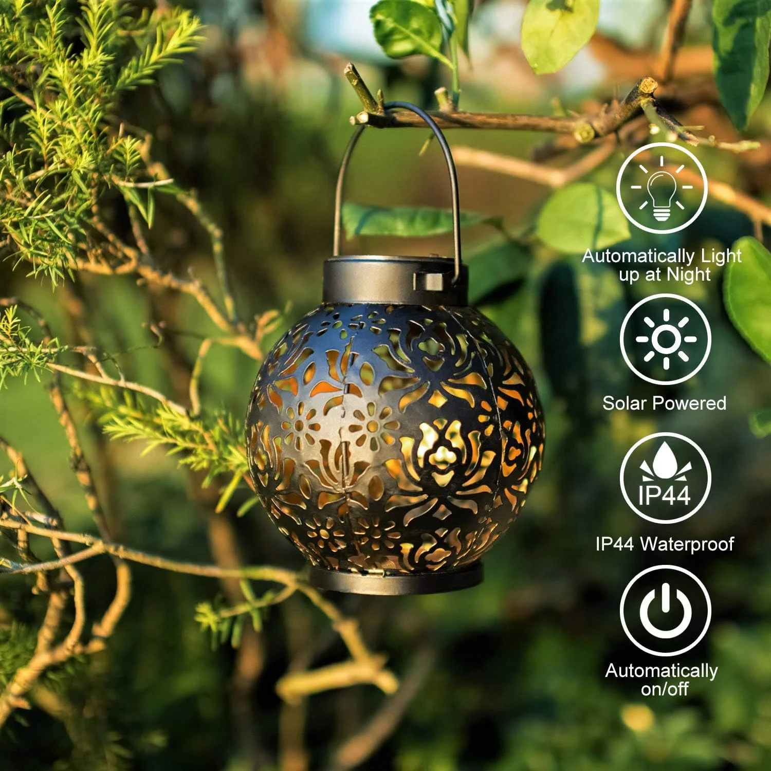 Outdoor Solar Hanging Lantern Lamps Decorative Christmas Light for Patio Courtyard Lawn Waterproof Solar Garden Landscape Lights