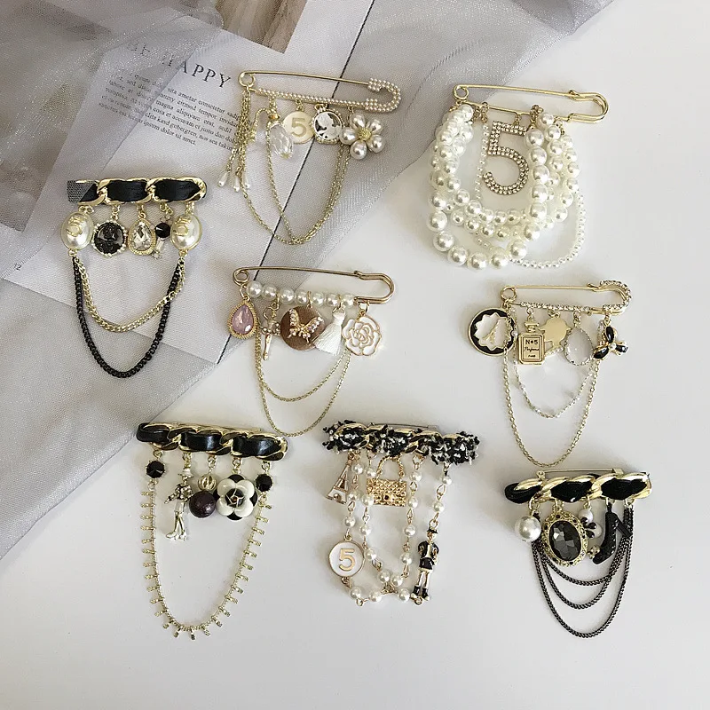 Fashion designer brooches jewelry famous brand double GG CC Letter custom luxury broches CC pin brooch women