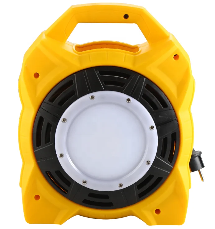 25M Outdoor IP44 Four Ways Sockets Cable Reel with 18W LED Work Lamp