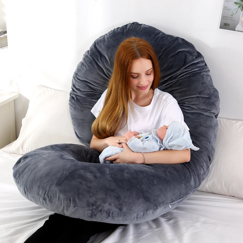 C shaped maternity pregnancy body  vlvet support pillow