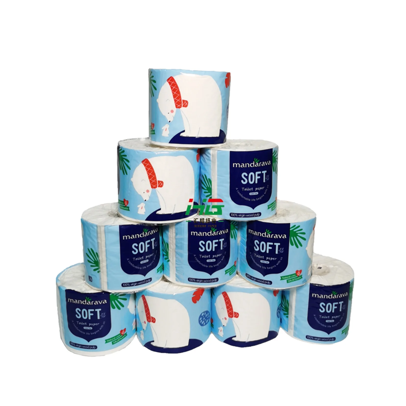 Cheap bulk 2ply 3ply soft printed recycled toilet roll paper bathroom tissue