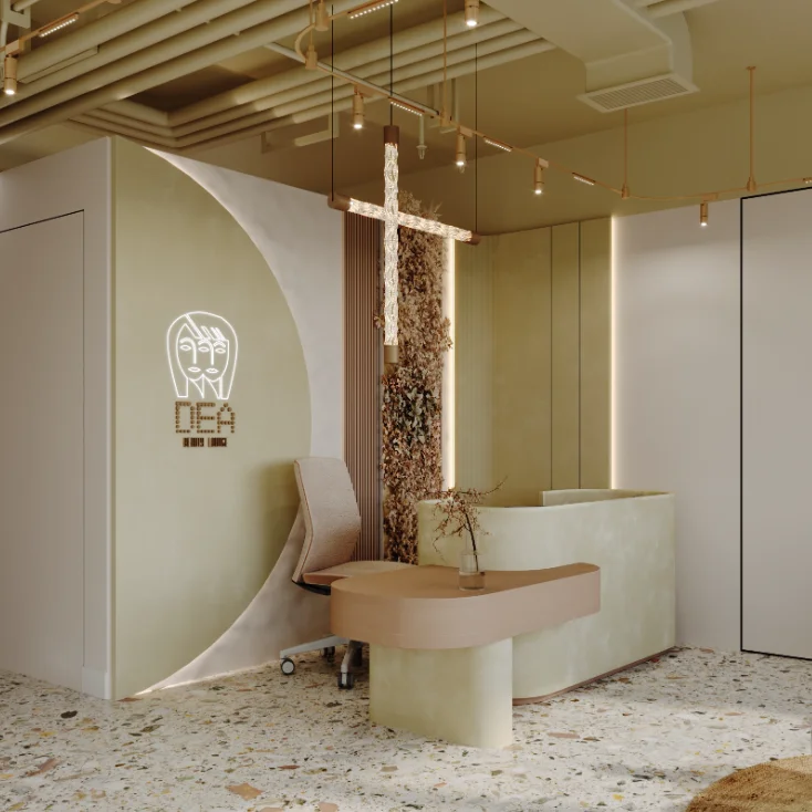 Мирный простой стиль маникюрный бар мебель магазин приспособления спа Парикмахерская бесплатный дизайн салон красоты интерьера