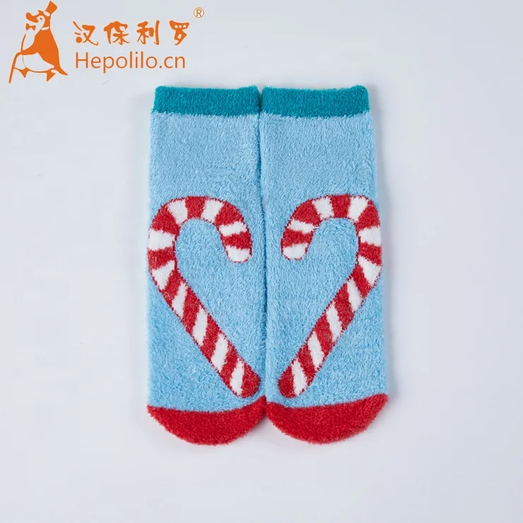 Women thickening fuzzy stocking sock Happy Christmas women design fluffy warm funny women Christmas socks