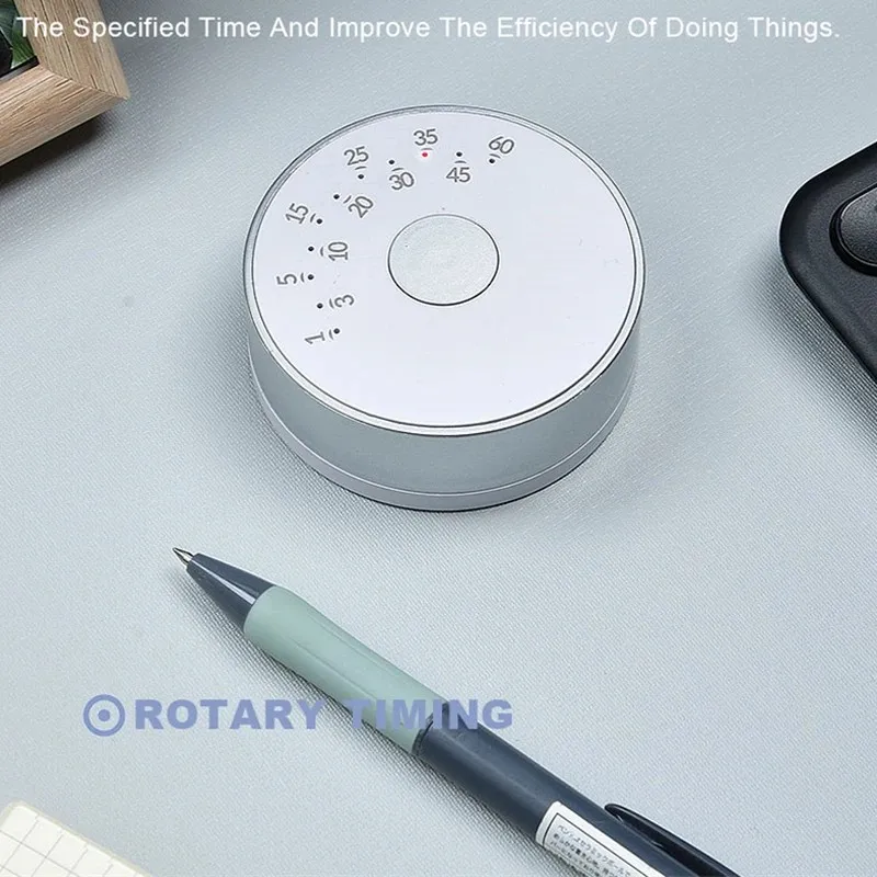 Round Magnet Mechanical Rotate Countdown Clock Timer With Alarm 60 Minutes